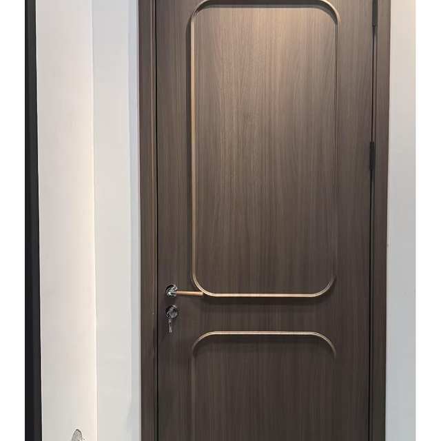 Puerta de madera elegante y contemporánea: puerta interior de diseño minimalista con acabado preciso, personalizable
