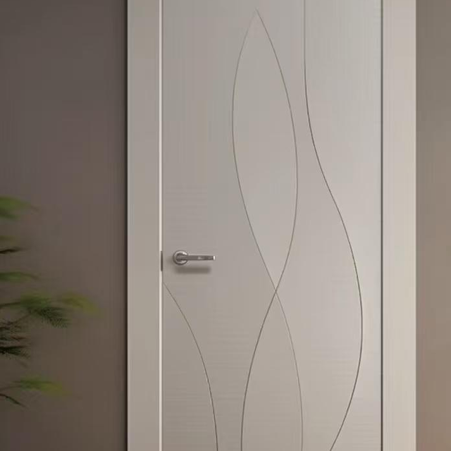 Puerta de madera elegante y contemporánea: puerta interior de diseño minimalista con acabado preciso, personalizable