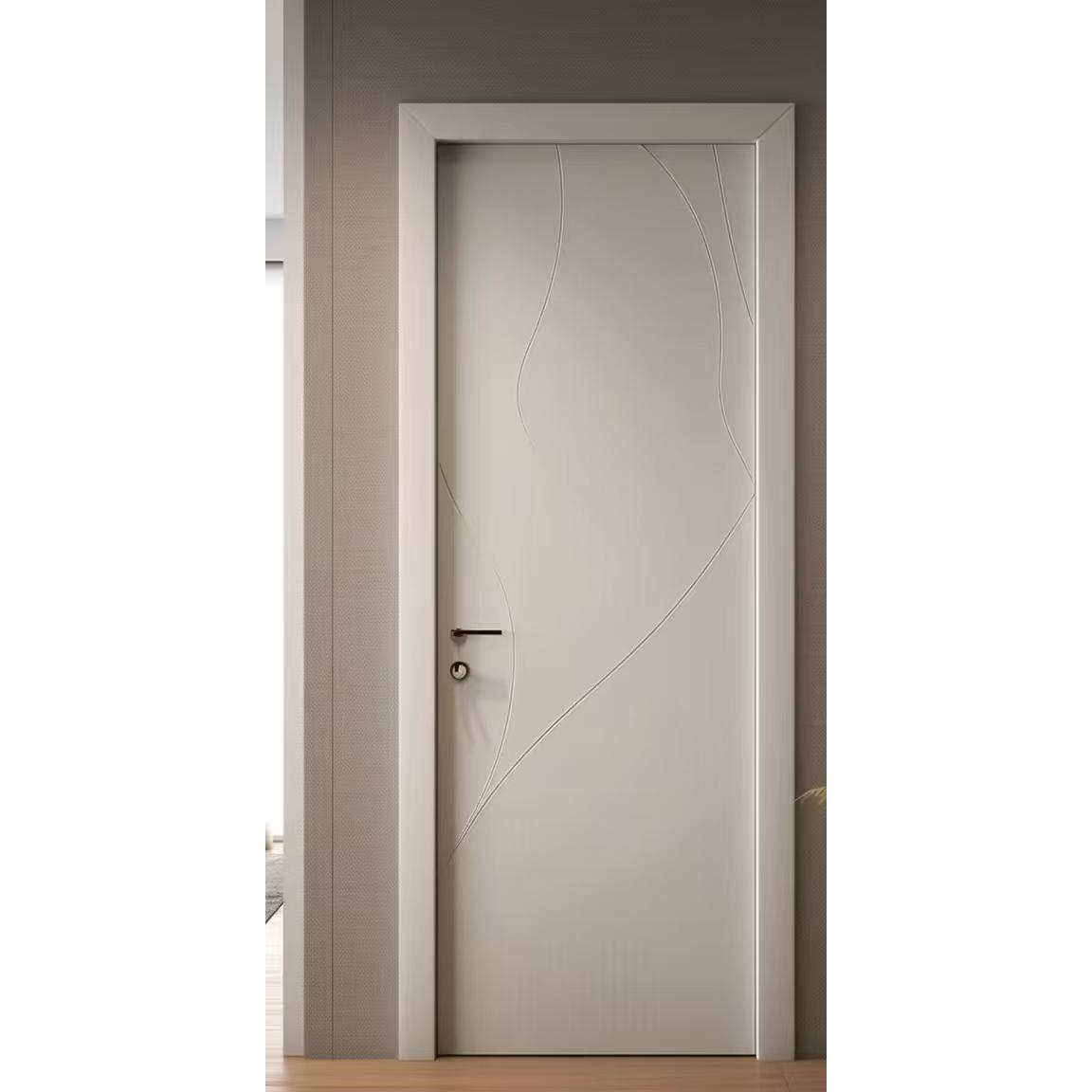 Puerta de madera elegante y contemporánea: puerta interior de diseño minimalista con acabado preciso, personalizable
